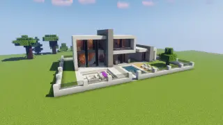 Minecraft Modern House by Barteq022 Schematic (litematic)